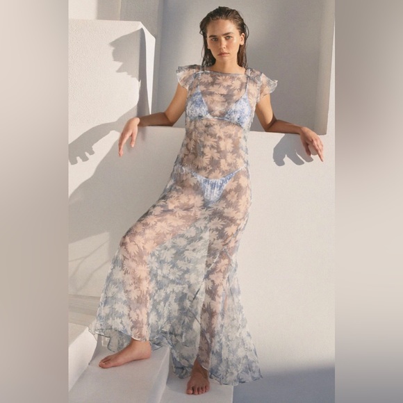 Sir the Label Anais Low Back Gown Blue - Picture 2 of 2